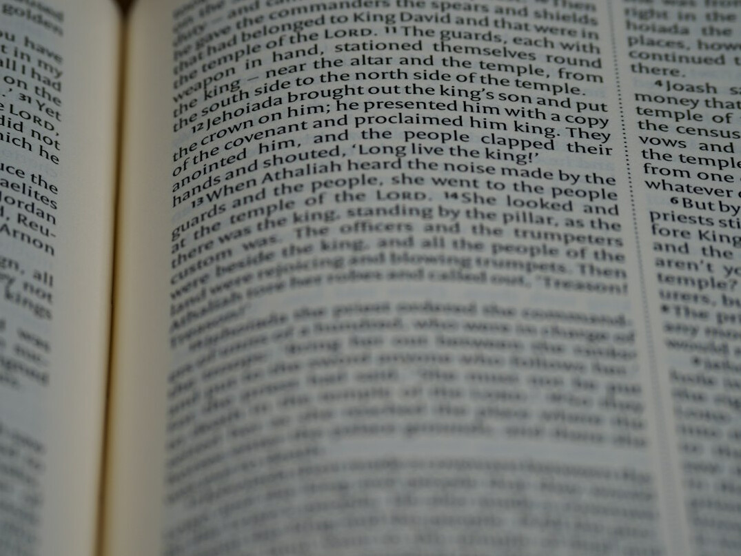 open book with highlighted text